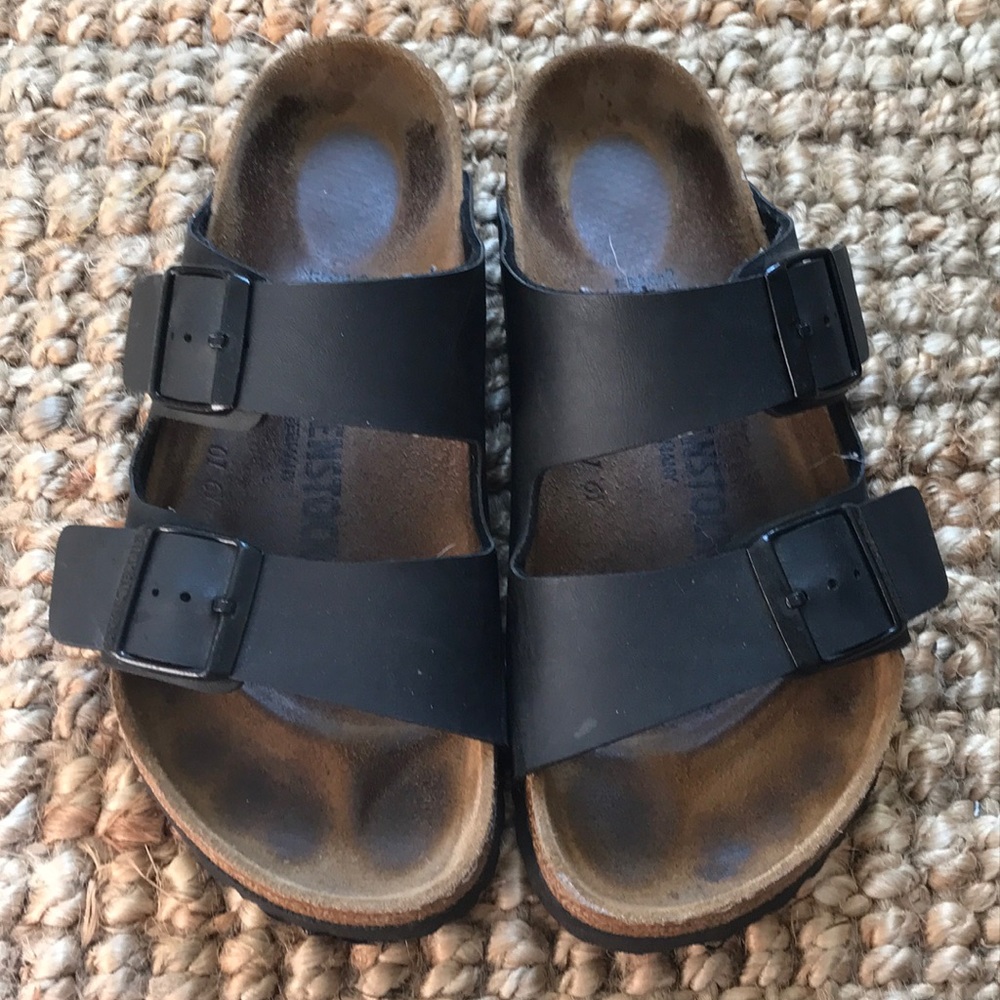 Leather black Birkenstocks in size 37